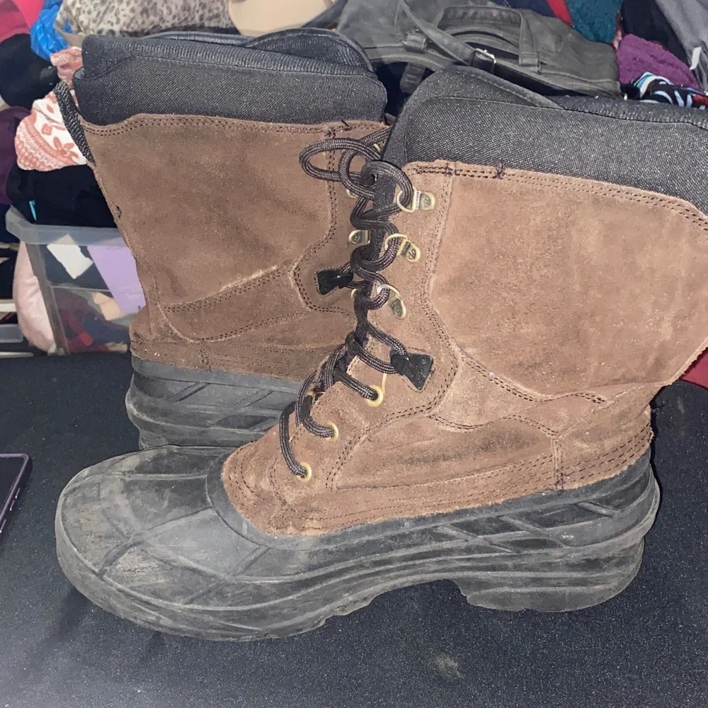 KAMIC‎ NATION-PLUS WK0097 Men's SIZE 13 Brown and Black Snow BOOTS LACE UP GUC